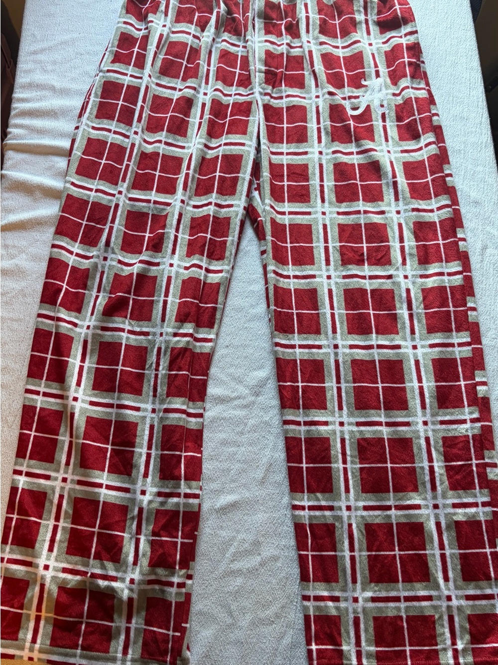 Men's Red Plaid Alabama Sports Pajama Pants